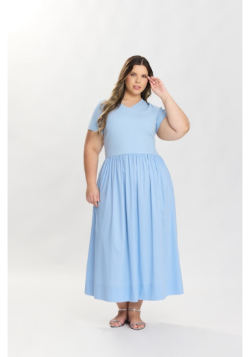 Vestido Carla Em Malha Azul Hapuk Primavera/Verão 2027