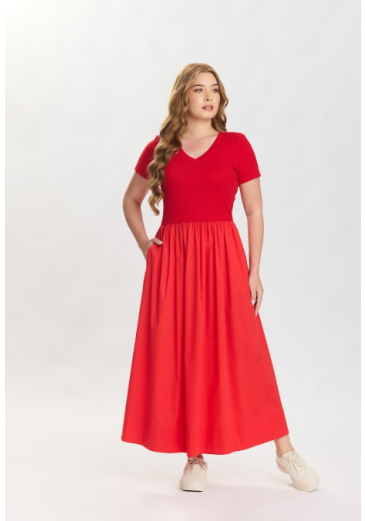 Vestido Carla Em Malha Vermelho Hapuk Primavera/Verão 2027