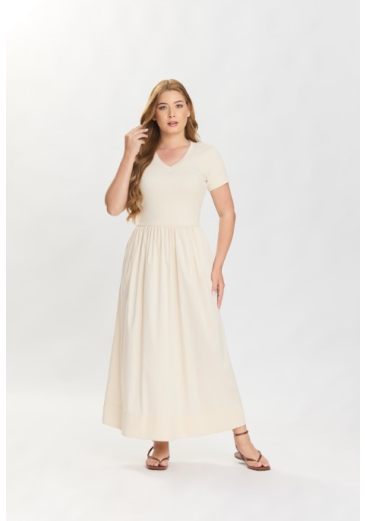 Vestido Carla Em Malha Bege Hapuk Primavera/Verão 2027
