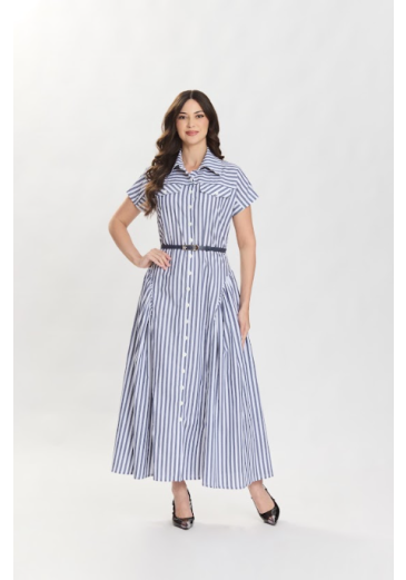 Vestido Emilli Em Tecido Plano Azul Hapuk Primavera/Verão 2027