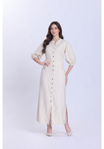 Vestido Nice Em Tecido Plano Cru Hapuk Primavera/Verão 2027