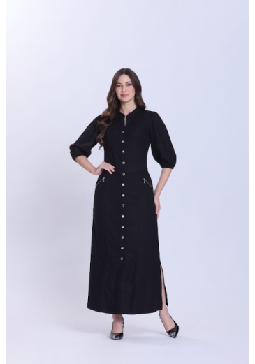 Vestido Nice Em Tecido Plano Preto Hapuk Primavera/Verão 2027