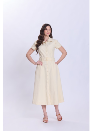 Vestido Jasmin Em Tecido Plano Bege Hapuk Primavera/Verão 2027