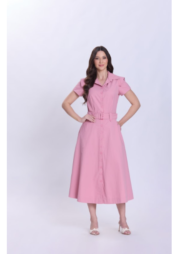 Vestido Jasmin Em Tecido Plano Rosa Hapuk Primavera/Verão 2027
