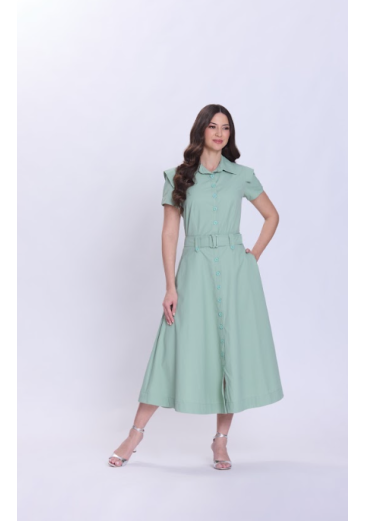 Vestido Jasmin Em Tecido Plano Verde Hapuk Primavera/Verão 2027
