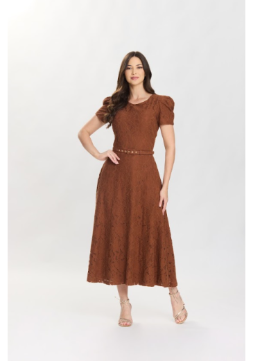 Vestido Taynara Em Renda  Marrom Hapuk Primavera/Verão 2027