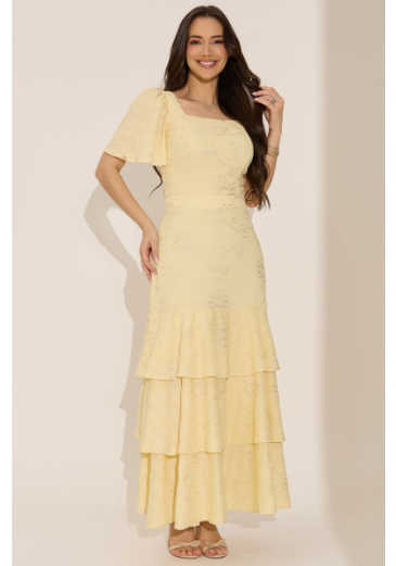 Conjunto Samira Em Bordado Blossom Amarelo Tata Martello Primavera/Verão 2027