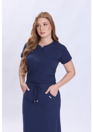 Blusa Pilar Em Moletinho Azul Marinho Hapuk Primavera/Verão 2027