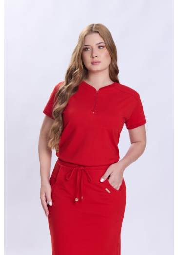 Blusa Pilar Em Moletinho Vermelho Hapuk Primavera/Verão 2027