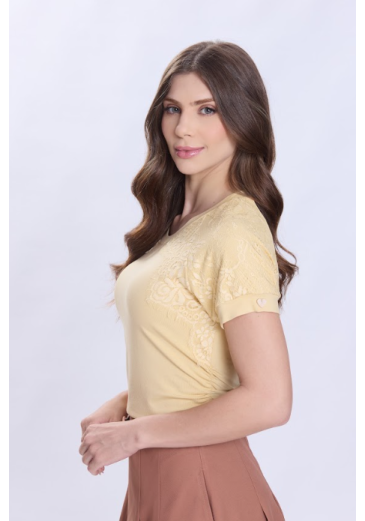 Blusa Nicole Em Malha Amarelo Hapuk Primavera/Verão 2027