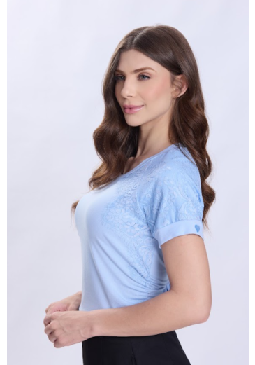 Blusa Nicole Em Malha Azul Hapuk Primavera/Verão 2027