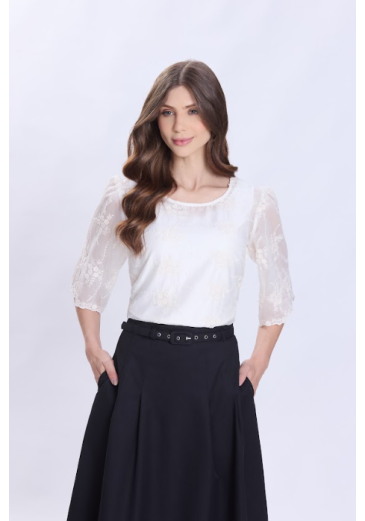 Blusa Agnes Em Organza Off Hapuk Primavera/Verão 2027