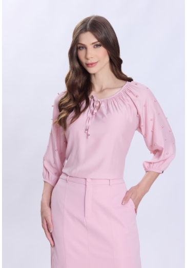 Blusa Eloa Em Tecido Plano Rose Hapuk Primavera/Verão 2027