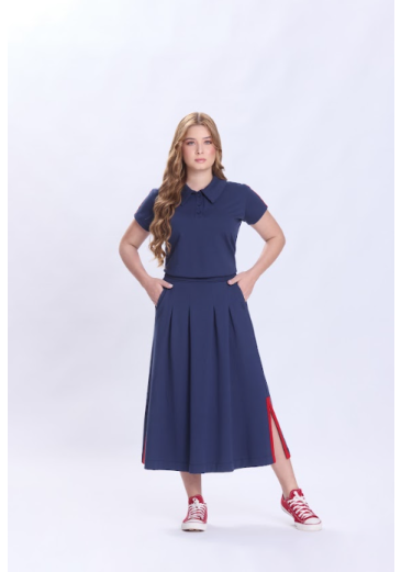 Conjunto Catherine Em Moletinho Azul Marinho Hapuk Primavera/Verão 2027