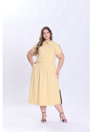 Conjunto Catherine Em Moletinho Amarelo Hapuk Primavera/Verão 2027