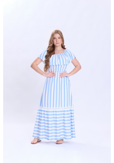 Vestido Bety Em Viscose Azul Hapuk Primavera/Verão 2027