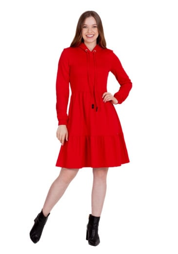 Vestido Teresa Em Moletinho Vermelho Hapuk Outono/Inverno 2024