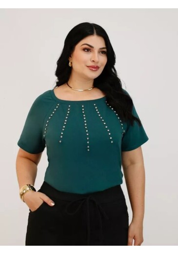 Blusa Erica Em Malha Verde Plus Nitido  Primavera/Verão 2026