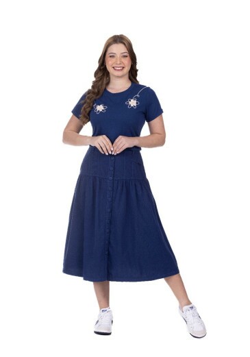 Saia Yasmine Em Jeans Azul Hapuk Primavera/Verão 2026