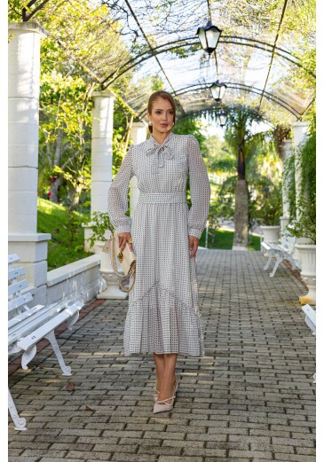 Vestido Renata Em Chiffon Toque De Seda Off White Jany Pim Outono/Inverno 2026