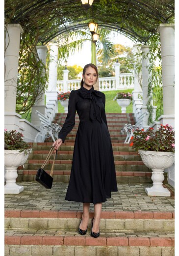 Vestido Leticia Em Tecido Rayon Preto Jany Pim Outono/Inverno 2026