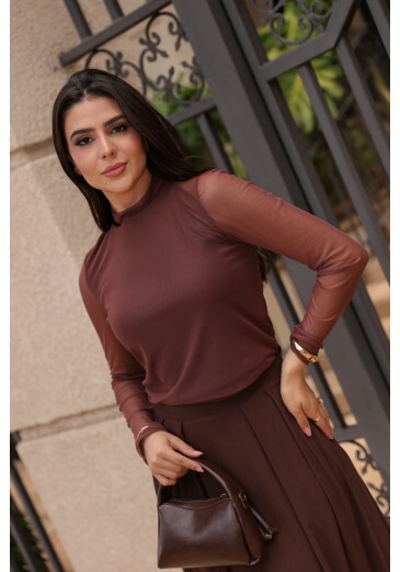 Cacharrel Amalia Em Tule Marrom Jany Pim Outono/Inverno 2026