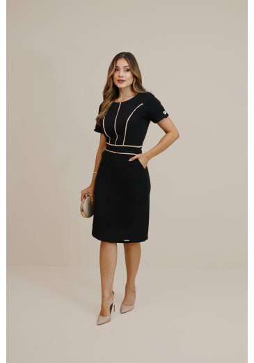 Vestido Ingrid Em Lã De Alfaiataria Preto Nitido Outono/Inverno 2026