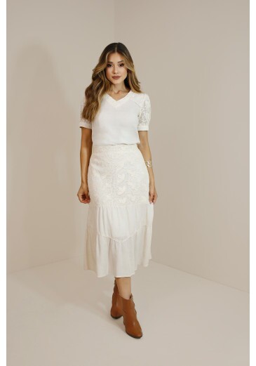 Saia Seraphina Em Viscose De Linho Nitido Outono/Inverno 2026
