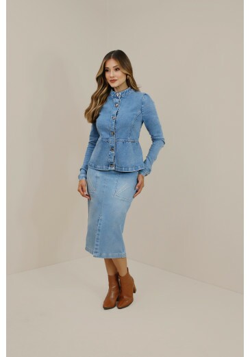 Jaqueta Georgia Em Jeans Nitido Outono/Inverno 2026 