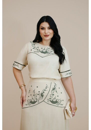 Saia Cristina Evasê Em Viscose Natural Plus Nítido Outono/Inverno 2026