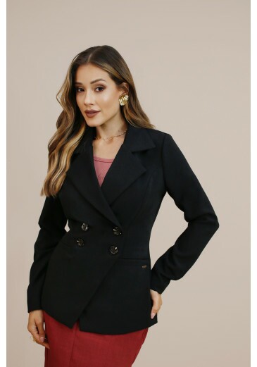 Blazer Verediana Em Lâ De Alfaiataria Preto Nitido Outono/Inverno 2026