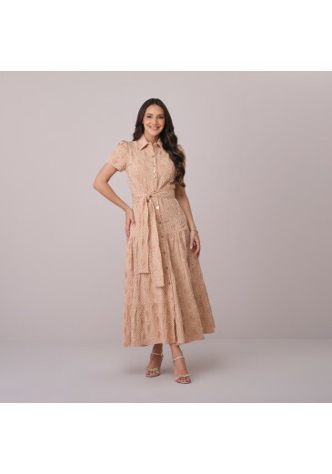 Vestido Vanessa Em Bordado Lindy Cordone Bege Tata Martello Primavera/Verão 2026
