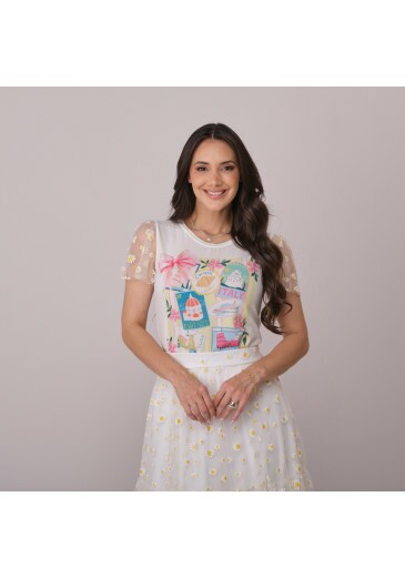 Blusa Margarida Em Crepe Gloss Italy Tata Martello Primavera/Verão 2026
