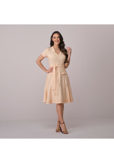 Vestido Eloise Em Alfaiataria Marrant Creme Tata Martello Primavera/Verão 2026