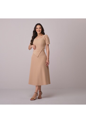 Conjunto Nicole Em Alfaiataria Twill Bege Tata Martello Primavera/Verão 2026