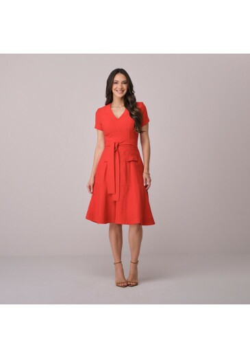 Vestido Eloise Em Alfaiataria Marrant Vermelho Tata Martello Primavera/Verão 2026