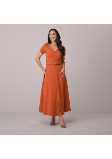 Vestido Petra Em Alfaiataria Twill Marsala Tata Martello Primavera/Verão 2026