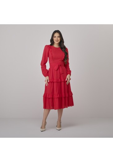 Vestido Selena Em Laise Vermelho Tata Martello Outono/Inverno 2026