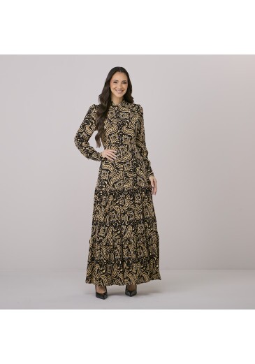 Vestido Dandara Em Viscose Preto Tata Martello Outono/Inverno 2026