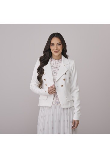 Casaco Karina Em Alfaiataria Branco Tata Martello Outono/Inverno 2026