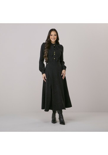 Conjunto Liziane Em Viscose Caliste Preto Tata Martello Outono/Inverno 2026