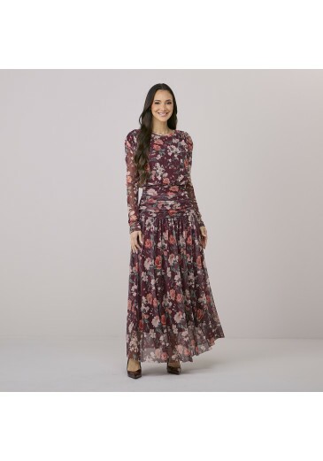 Vestido Romana Em Tule Marsala Tata Martello Outono/Inverno 2026