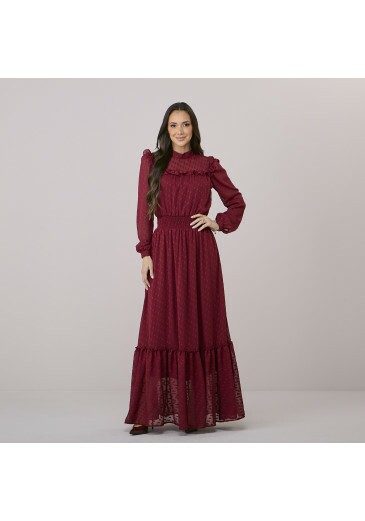 Vestido Flavia Em Crepe Marsala Tata Martello Outono/Inverno 2026