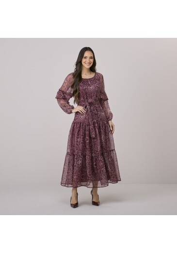 Vestido Milene Em Crepe Marsala Tata Martello Outono/Inverno 2026