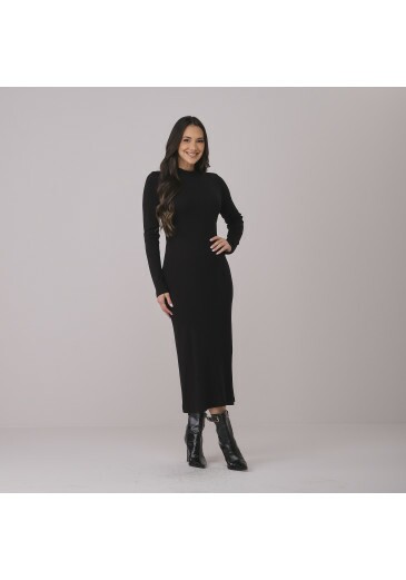 Vestido Denise Em Malha Boulevard Preto Tata Martello Outono/Inverno 2026