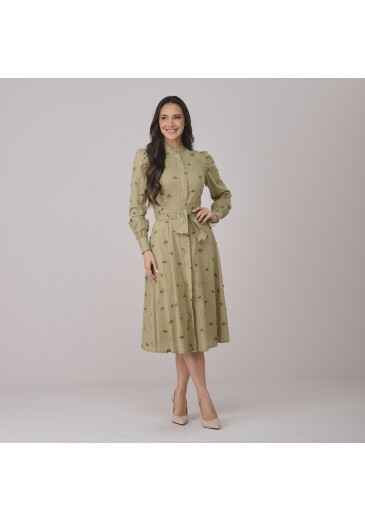 Vestido Meire Em Bordado Algodão Verde Tata Martello Outono/Inverno 2026