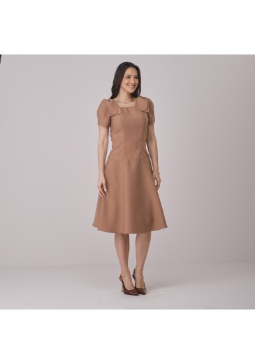 Vestido Analu Em Alfaiataria Sensoriale Marrom Tata Martello Outono/Inverno 2026