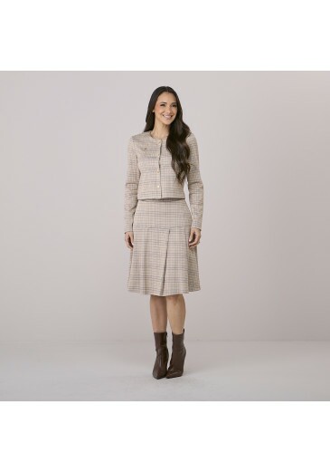 Conjunto Estefani Em Tweed Marrom Tata Martello Outono/Inverno 2026