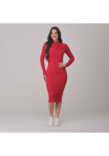 Vestido Elisa Em Malha Allure Vermelho Tata Martello Outono/Inverno 2026