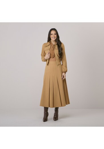 Conjunto Alane Em Alfaiataria Ronca Caramelo Tata Martello Outono/Inverno 2026